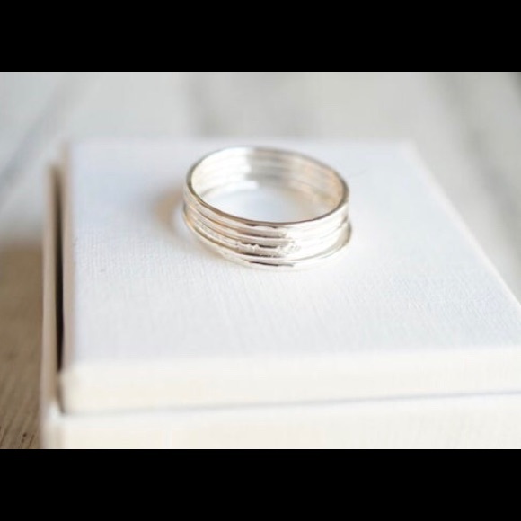 5 silver skinny 1mm thin stacking rings - Picture 4 of 5